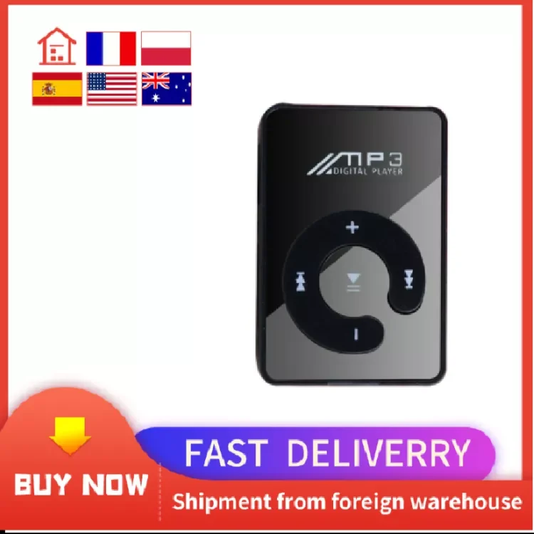 

Portable Mini Mirror Clip MP3 Player Music Media Support Micro SD TF Card Fashion Hifi MP3 for Outdoor Sports