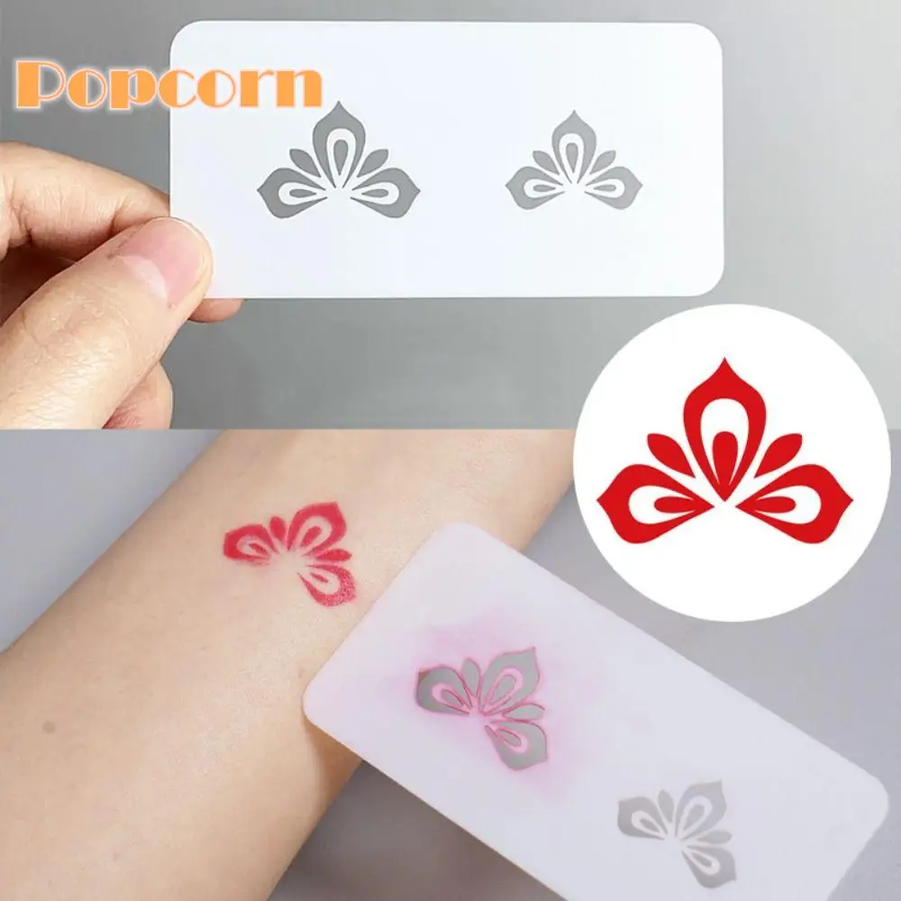 

Трафарет для Временной Татуировки в старинном стиле с цветами, женский водонепроницаемый трафарет для искусственной татуировки со лбом, на...