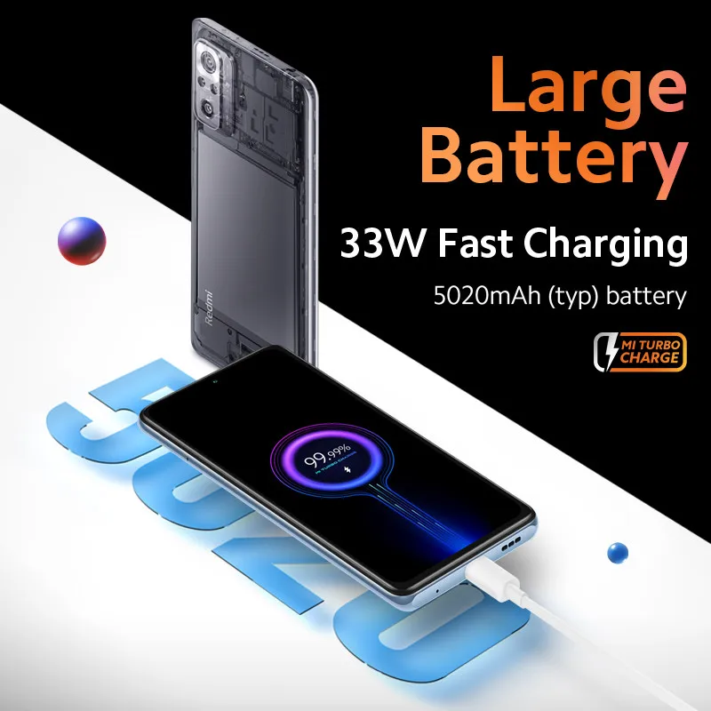 Cena Globalna Wersja Xiaomi Redmi Note 10 Pro 64GB/ 128GB Smartphone 108MP Quad Camera Snapdragon 732G Octa Core 120Hz AMOLED Display