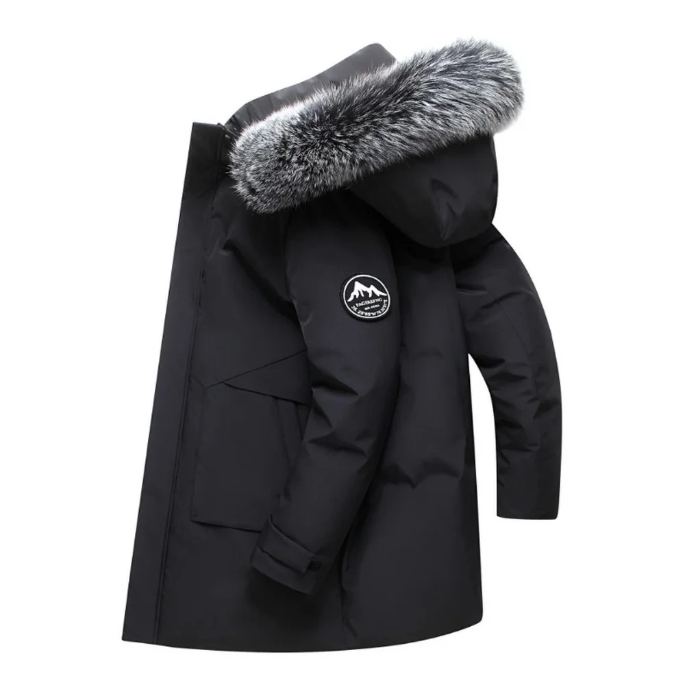 Down Jacket Men Winter Parka Long Men Outdoor  Fur Collar Jacket Fashion Clothing Thicken  Overcoat Cold Weather Long Jacket Men
