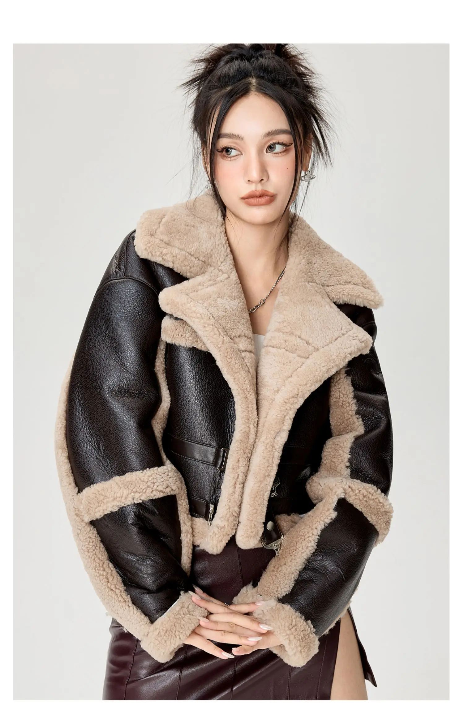 Sheep Fur Coat Women's Short Leather Fur Coat Haining Autumn and Winter New fur coat women enlarge
