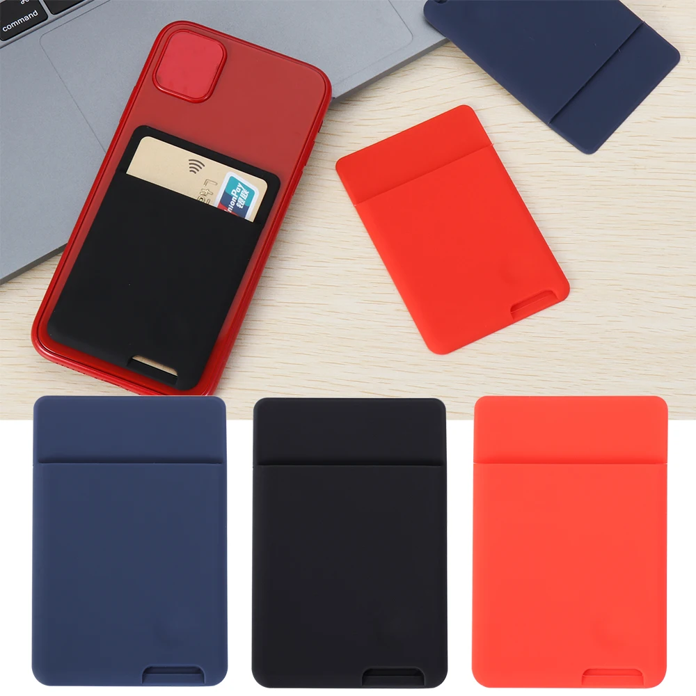 

Universal Self-Adhesive Sticker Card Sleeves Phone Wallet Case Stick On ID Credit Card Holder Elastic Silicone Cellphone Pocket