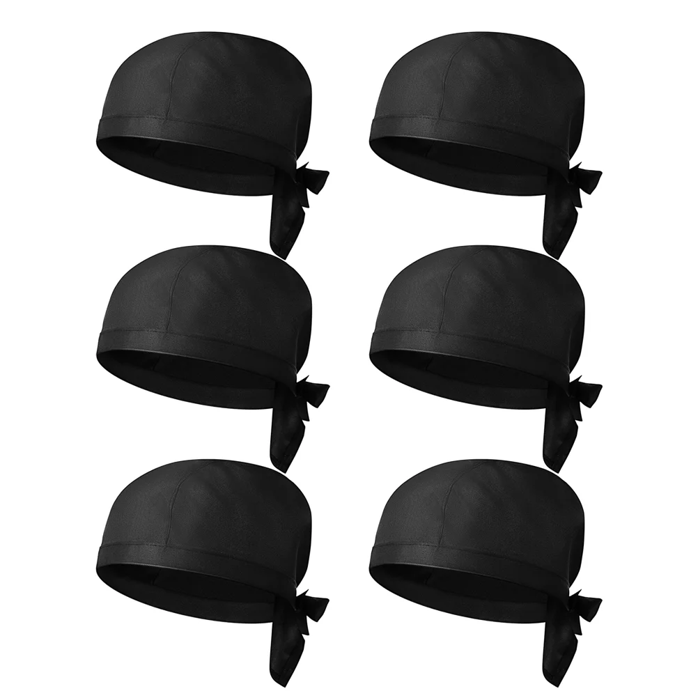 

6 Pcs Chef Hat Bakery BBQ Grill Hats Restaurant Cooking Kids Pirate Costume Bread Caps Cotton Uniform Cloth Catering Work Adult