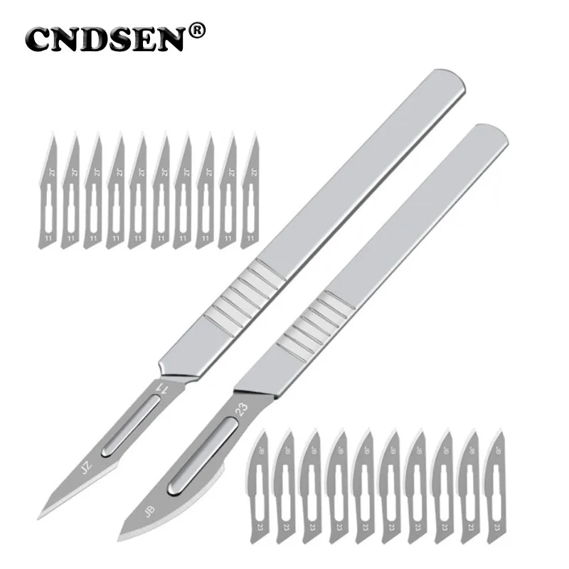 

Carbon Steel Carving Metal Scalpel Handle 11# 23# Blades Scalpel DIY Cutting Tool PCB Repair Animal Surgical Knife