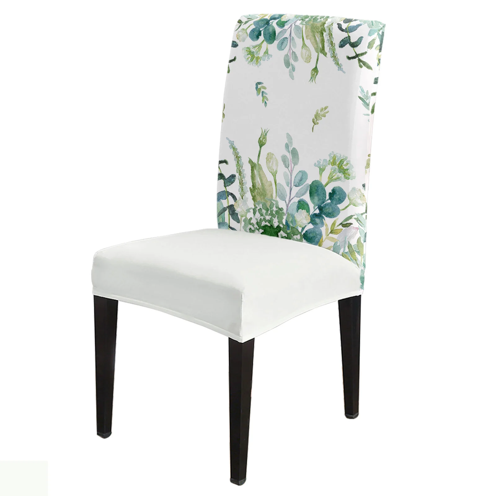 

Чехол на стул с акварельными листьями эвкалипта, покрытие для кухонного стула, обеденного стула, эластичные Чехлы для банкетов, отелей, дома