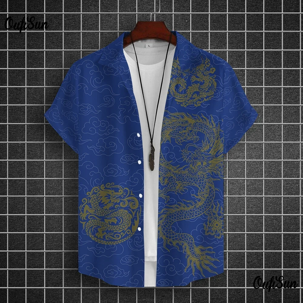 Мужская рубашка Year of the Dragon Totem из полиэстера