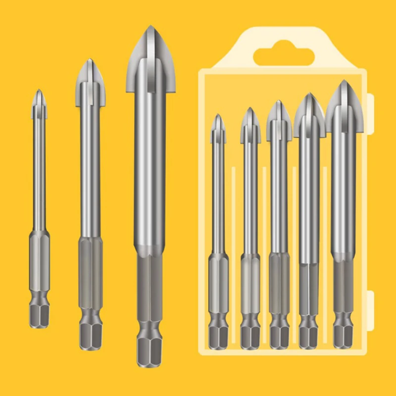 Efficient Universal 5pcs/set Drilling Tool Cemented Carbide Drill Bit Ceramic Brick Wall Hole Opening Power Tools Accessories