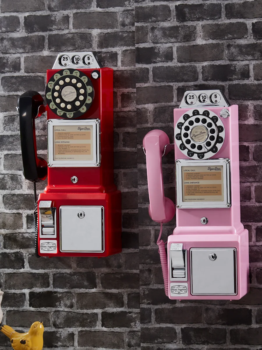 Американский ретро-стиль 50-х годов Монетный ретро-телефон Vtg paypal китайский спот