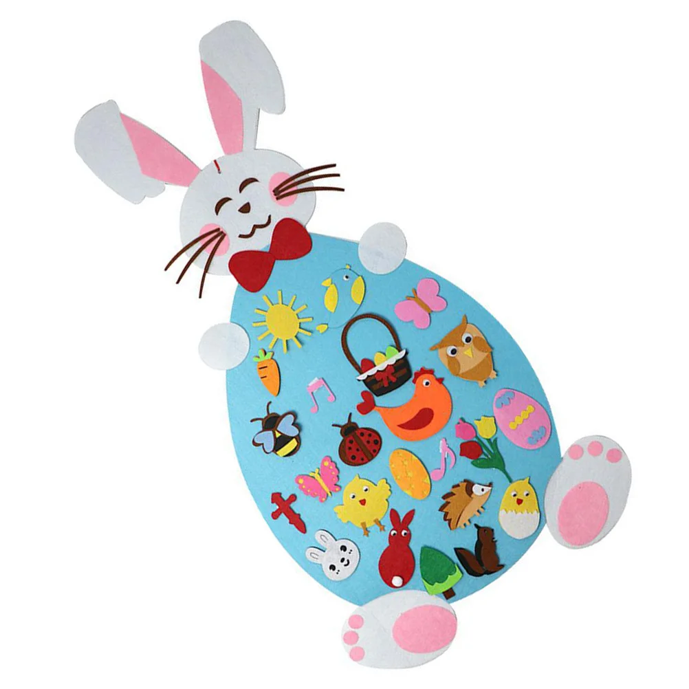 

DIY Felt Crafts Kids Ornaments Kids Happy Easter Wall Decor Egg Ornament Easter Ornaments Wall Hanging Rabbit Hanging Ornament