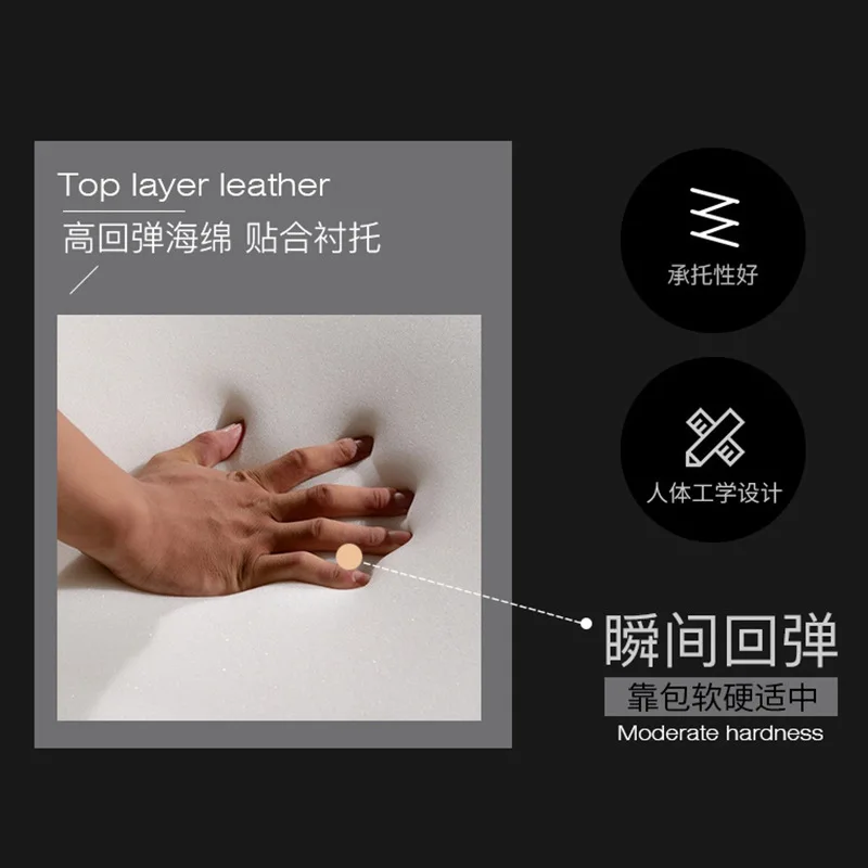 

High grade bed customized modern simple light luxury leather art headboard cow leather master bedroom double bed wedding bed