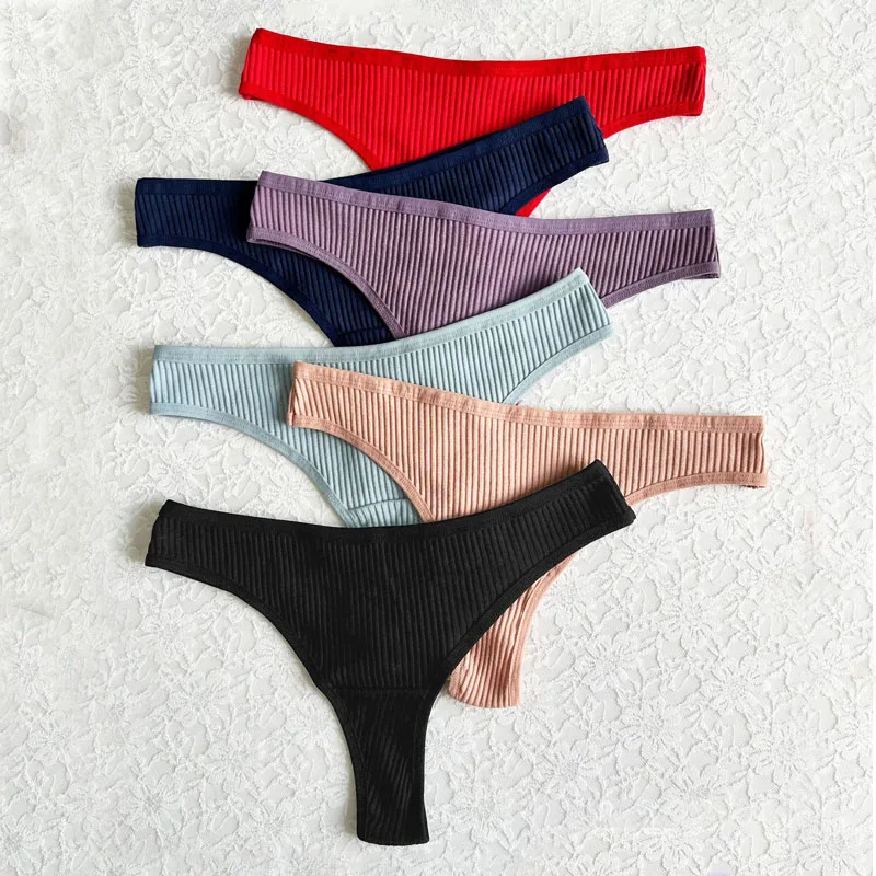 10 шт. / партия женских хлопковых трусиков Полосатое нижнее белье Сексуальное