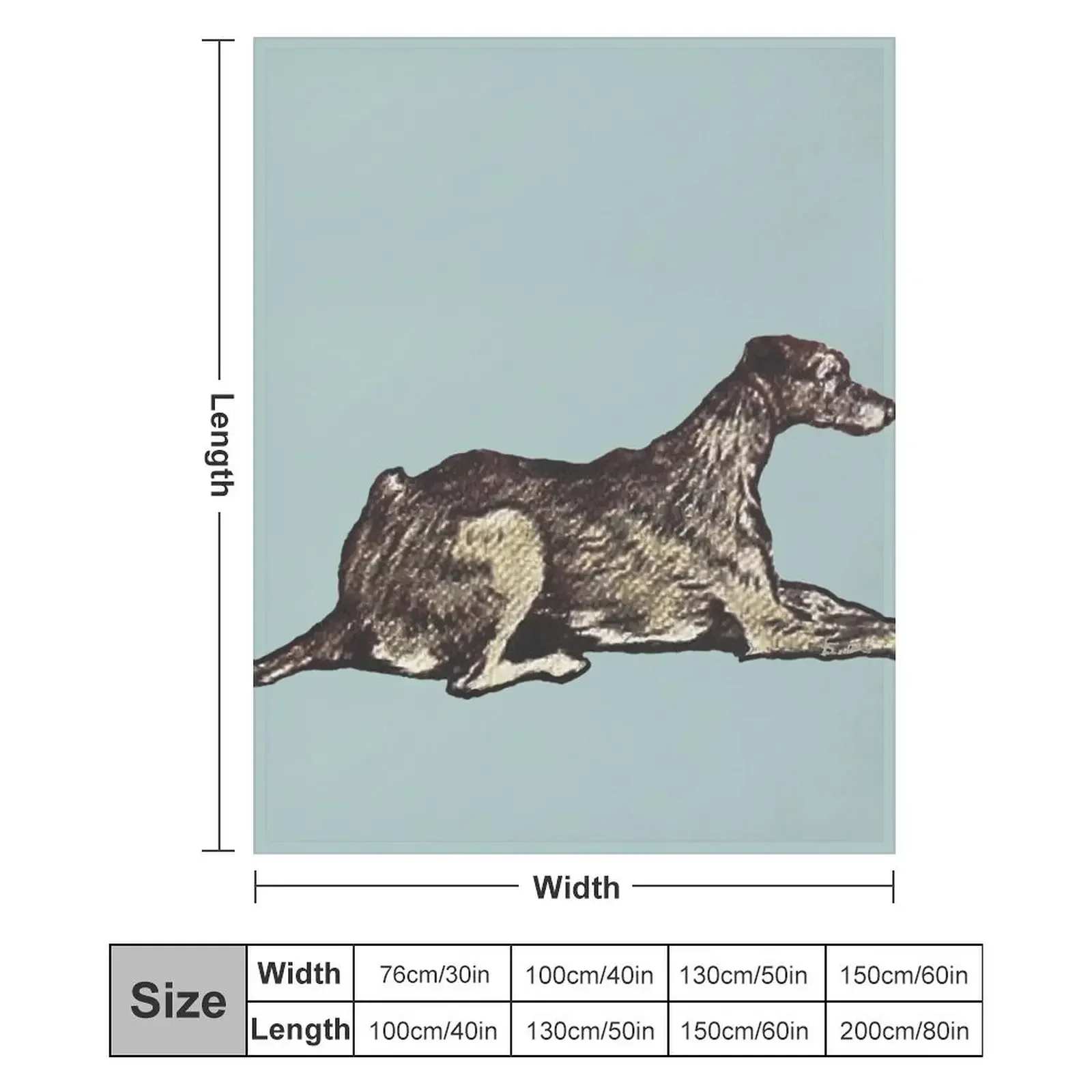 Одеяло Cecil Aldin- Deerhound движущееся роскошное утолщенное для декоративного дивана