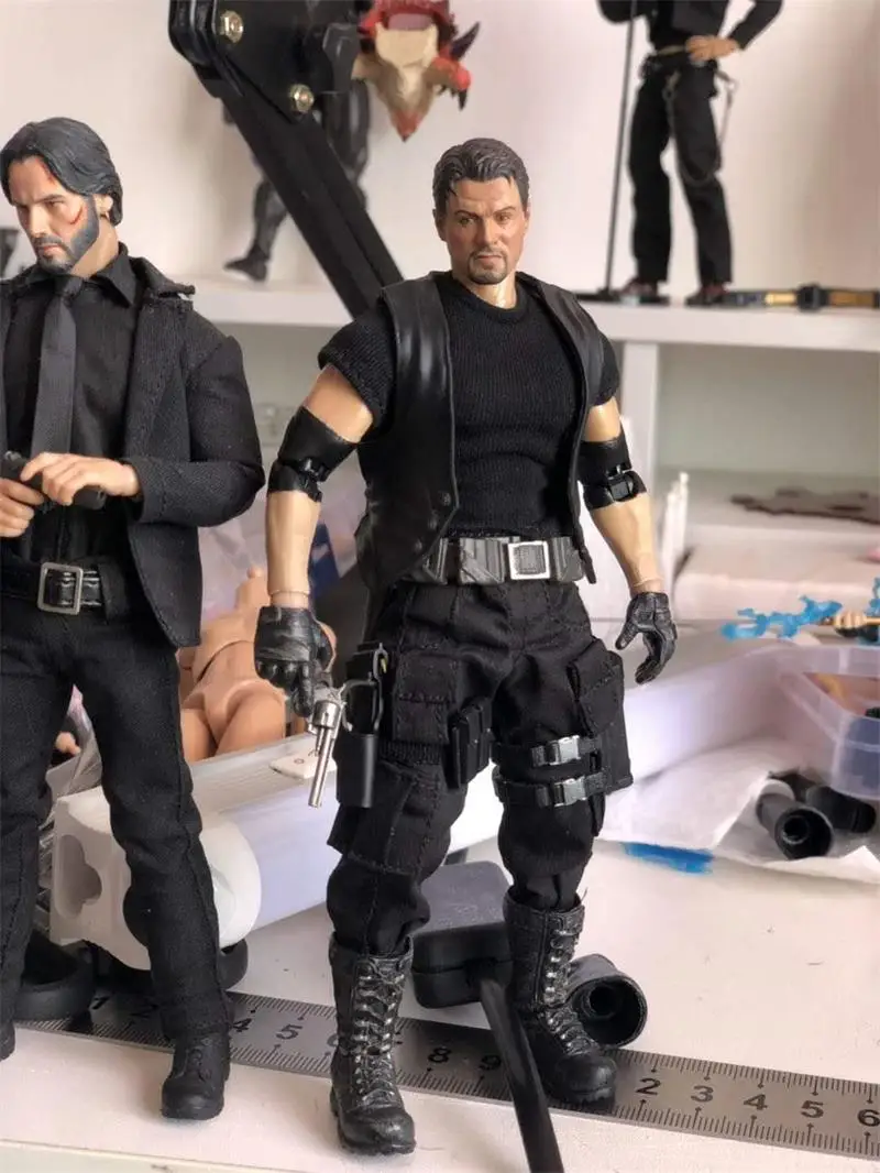 

1/12th Trendy Multi Pocket Function Pant Slim Shirt Leather Vest No Body For 6inch Strong Muscle VTOYS Mezco Action Figures