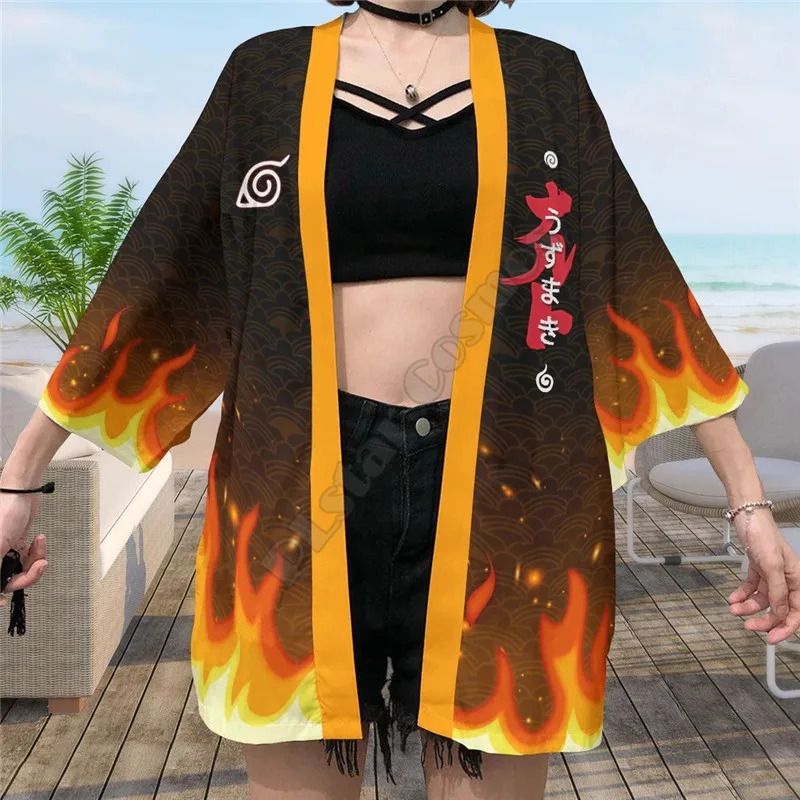 Summer Uzumaki Emblemu Kimono 3D Print Women For Men Kimono Cardigan Cosplay Kawaii Soft Japan Clothes Unisex Kimono Shirt