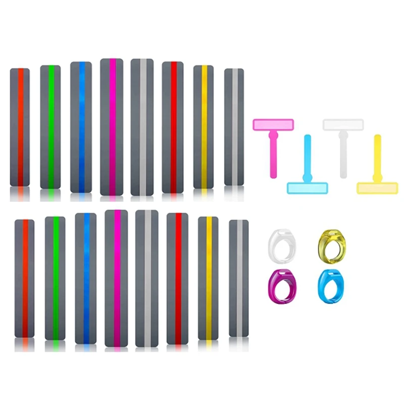 

24 Pieces Guide Reading Strips Colorful Finger Focus Highlighter Reading For Kids Finger Pointers Tools Early Reader