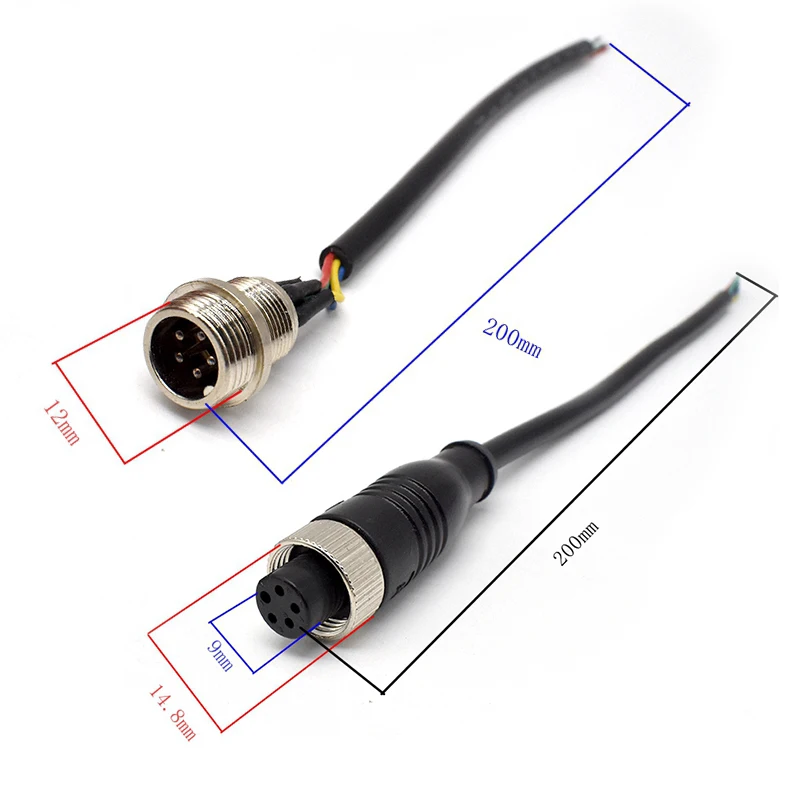 

Авиационный разъем GX12 M12 с кабелем