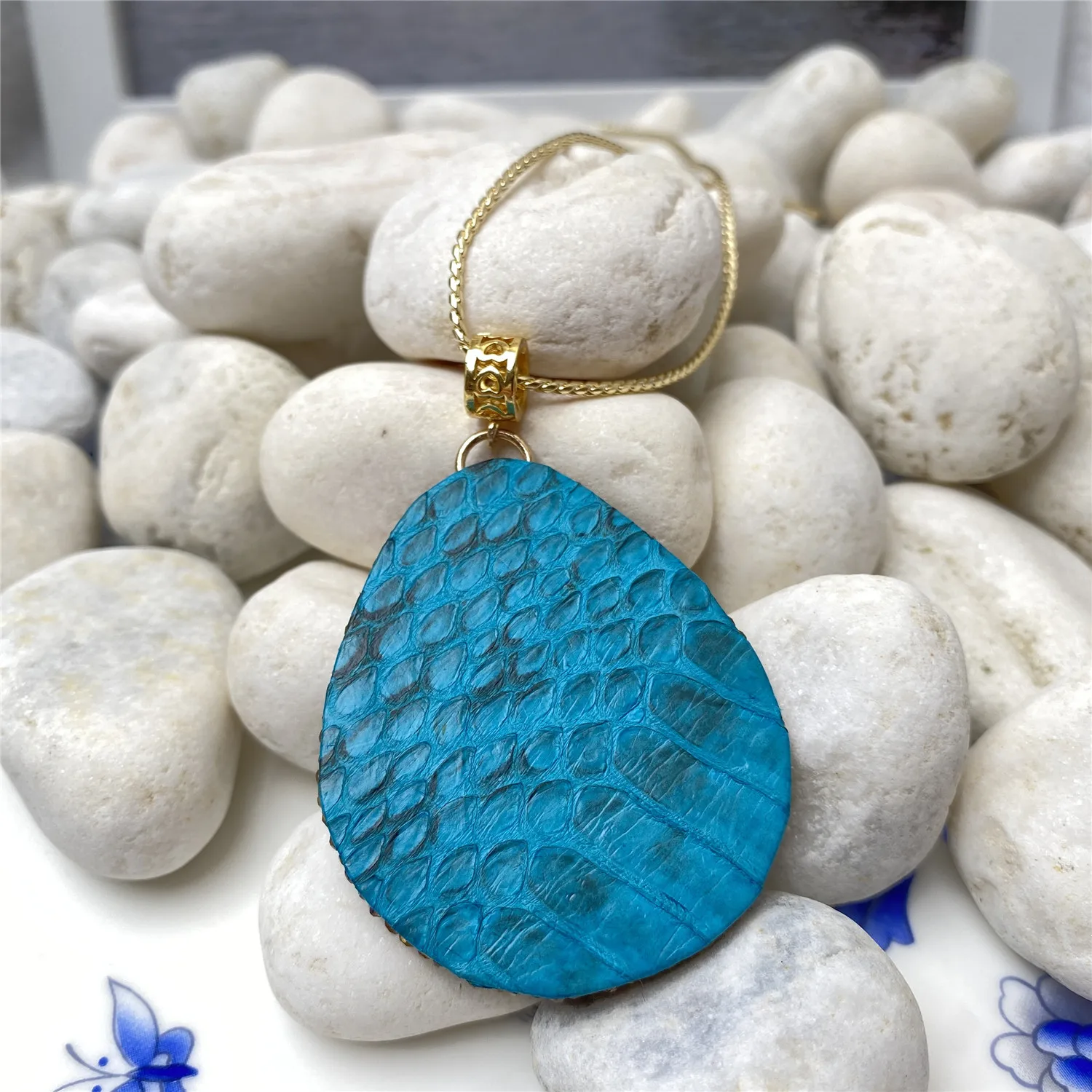 Natural ice amazonite tourmaline rhinestone pendant ladies personalized necklace jewelry