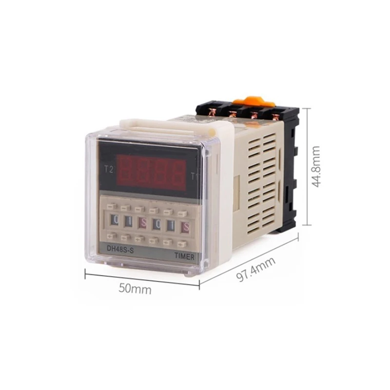 1PC AC/DC 24v-240v DH48S-S Programmable Digital display time relay cycle control Time Delay Relay Socket with Base Voltage | Обустройство