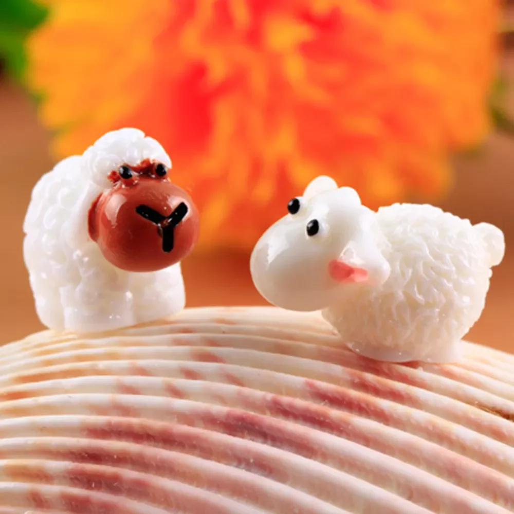 

Sheep Figurines Miniatures Bunny Rabbit Mini Cute Animal Figures Toy Fairy Tale Garden Micro Landscape Garden Decor Crafts