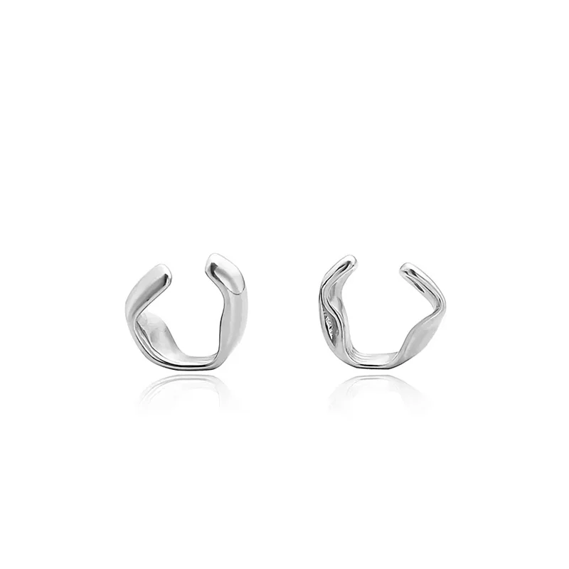 

2021 New Personality Original Niche High-End Ear Clip Ins Minimalist Style Irregular Simple Non-Pierced Earrings Trend