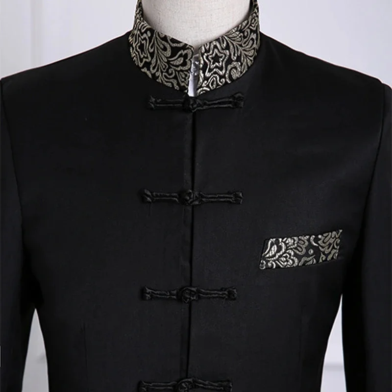 Роскошное Золотое Платье с цветочной вышивкой мужской костюм-смокинг в