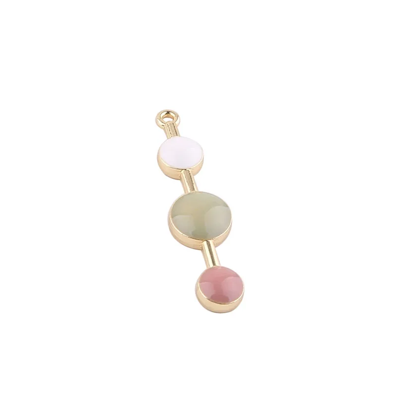 1pcs Diy Jewelry Accessories Childlike Balloon Color Wave Drip Oil Alloy Pendant Bubble Round Bean Earrings Handmade Material - купить по