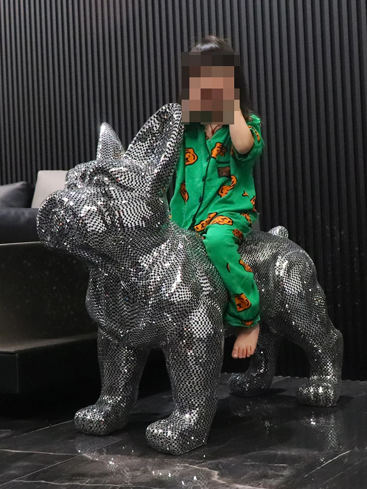 

Статуя французской боевой собаки, креативное абстрактное украшение из мультфильма, фигурка животного, домашний декор для гостиной, офиса