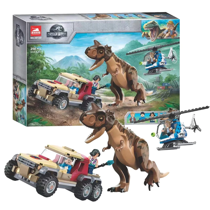 

New Jurassics Dinosaur World 60133 Chasing Carnotaurus Model Animal Building Blocks Kids Toys Compatible with Dolls With 76941