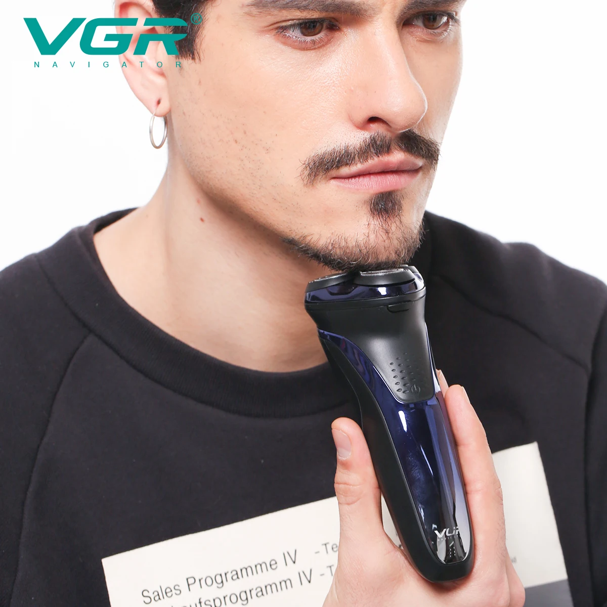 VGR Electric Shaver Professional Electric Razor for Men Waterproof Beard Trimmer Rotary 3D Floating Shaving Rechargeable V-306 enlarge