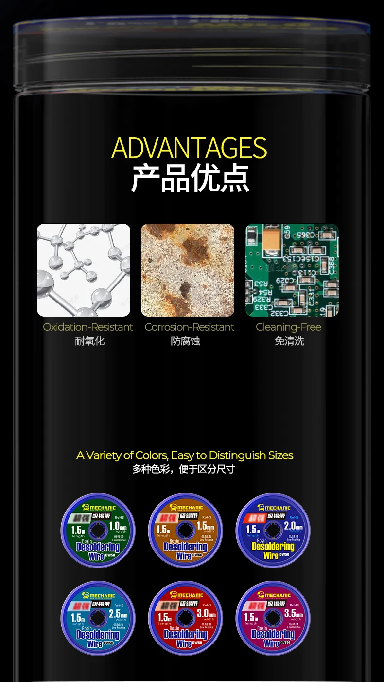 MECHANIC DW50 набор фитилей для пайки