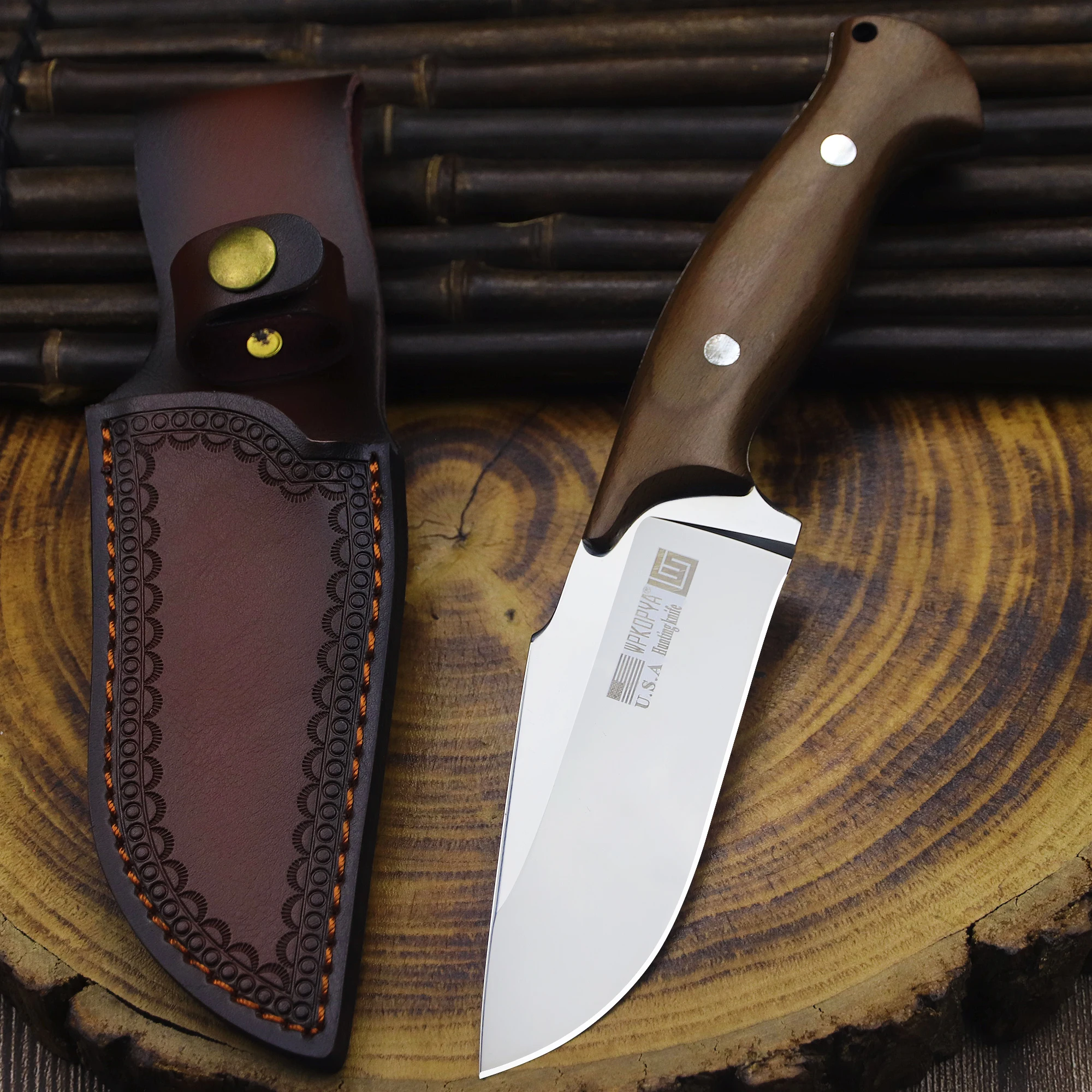 WPKOPYA U.S.A (Troll) 440C All Tang Охотничий нож для улицы выживания в кемпинге тактический