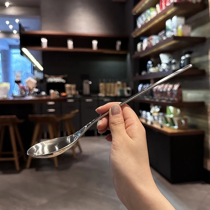 Круглая ложка из нержавеющей стали сетка красный золотой ужин длинная ручка