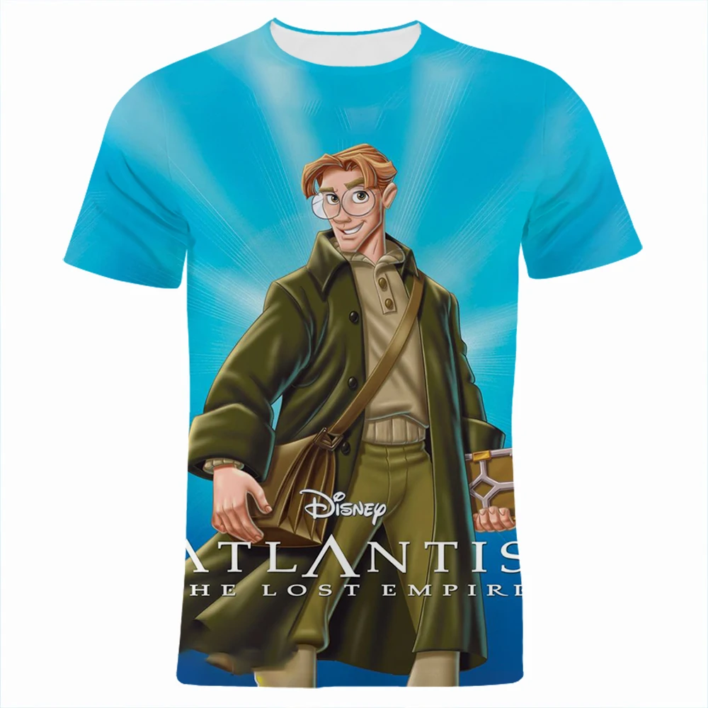 

Disney T-Shirts Atlantis The Lost Empire Cartoon Anime 3D Printed Streetwear Men Women Fashion Oversized T Shirt Kids Tees Tops