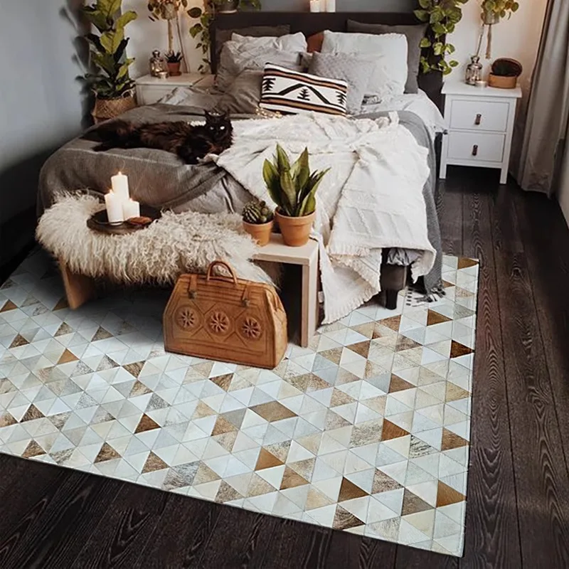 Ковер из натуральной воловьей кожи в американском стиле прикроватный