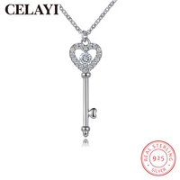celayi new s925 sterling silver pendant love key necklace for women europe and america necklace fashion hypoallergenic jewelry