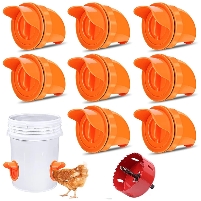 

With Stopper Poultry Feeder Fed Caps Gravity Feeder Waste Rat For DIY Kit Saw Automatic Ports Hole No Buckets Port And Chicken