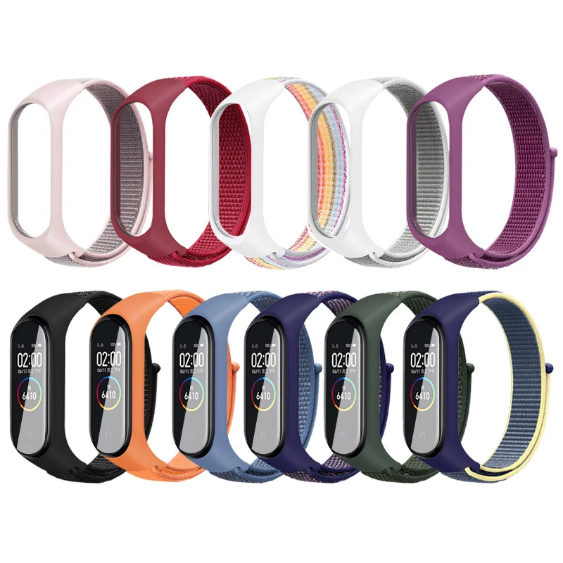 Sport Loop Strap for Xiaomi Mi band 6 5 4 3 Strap Nylon Wristband Mi band 4 3 Bracelet replaceable correa Xiaomi mi band 6 strap