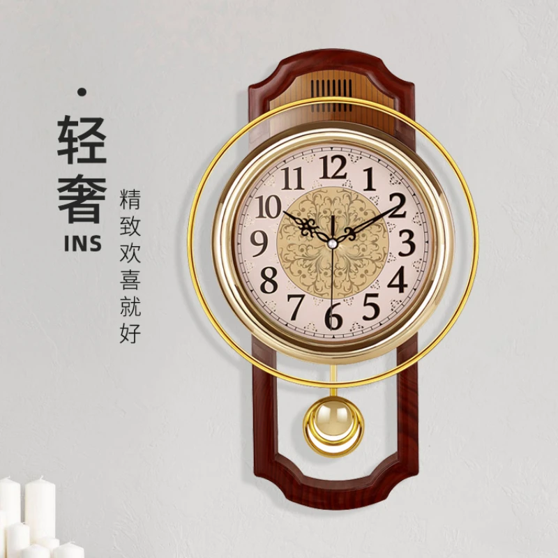 

European Style Retro Swing Wall Clock Living Room Simple Fashion Wall Watch Bedroom Silent Quartz Clock Modern Clock