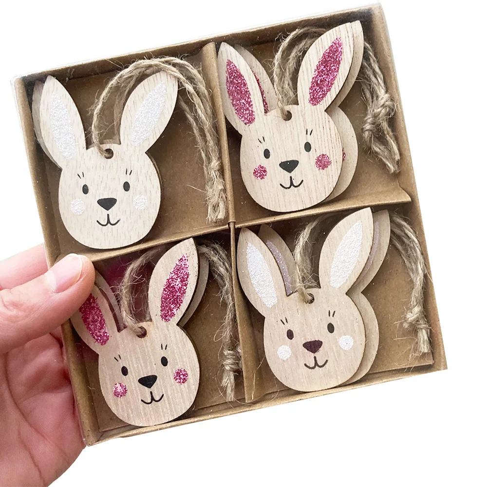 

8-16PCS Wooden Bunny Easter Decor Easter Bunny Easter Decoration for Home Easter Rabbit Decor Easter Tinkering Easter Wood Decor