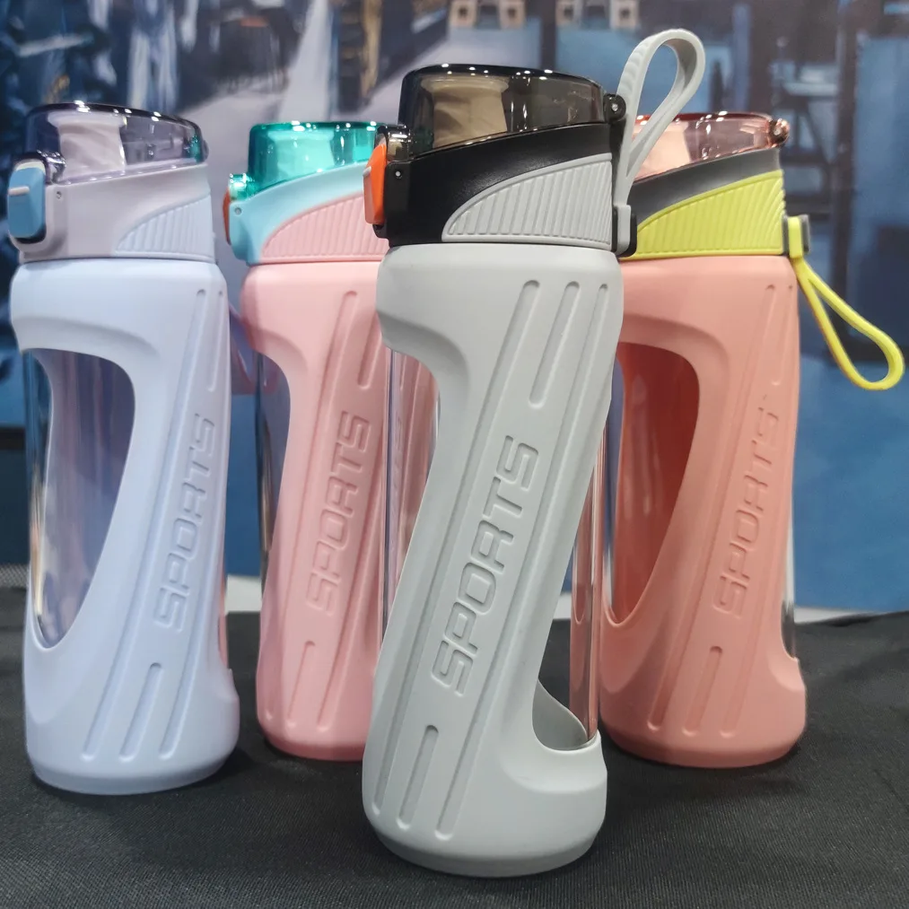 

Glass Water Cup Silicone non-slip cup Set Creative glass cup large capacity insulation sports glass cup