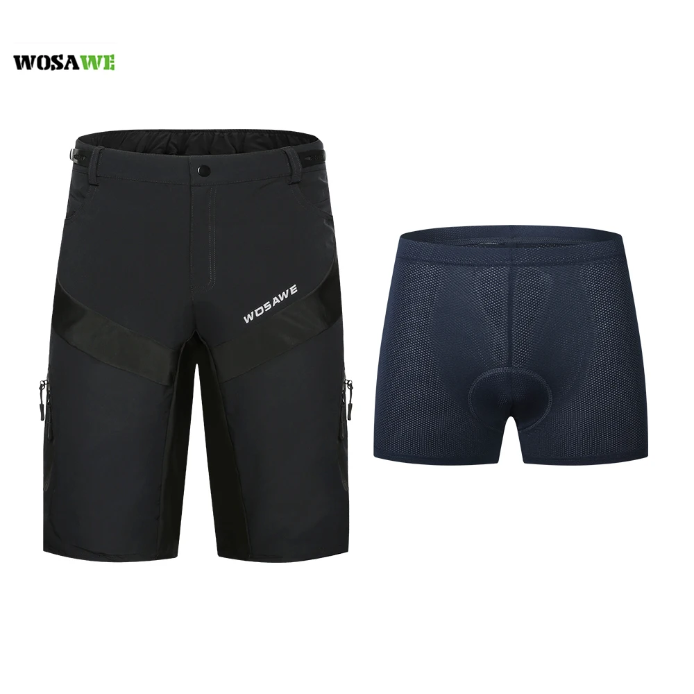 

WOSAWE MTB Bike Shorts Men Breathable Shockproof Reflective Motorcycle Cycling Shorts Bicycle Shorts Water Resistant Loose Fit