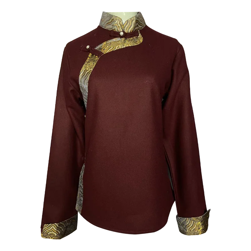 

Высококачественная тибетская блузка для женщин, рубашка в этническом стиле, двухслойная Китайская традиционная одежда, топы, Тибет