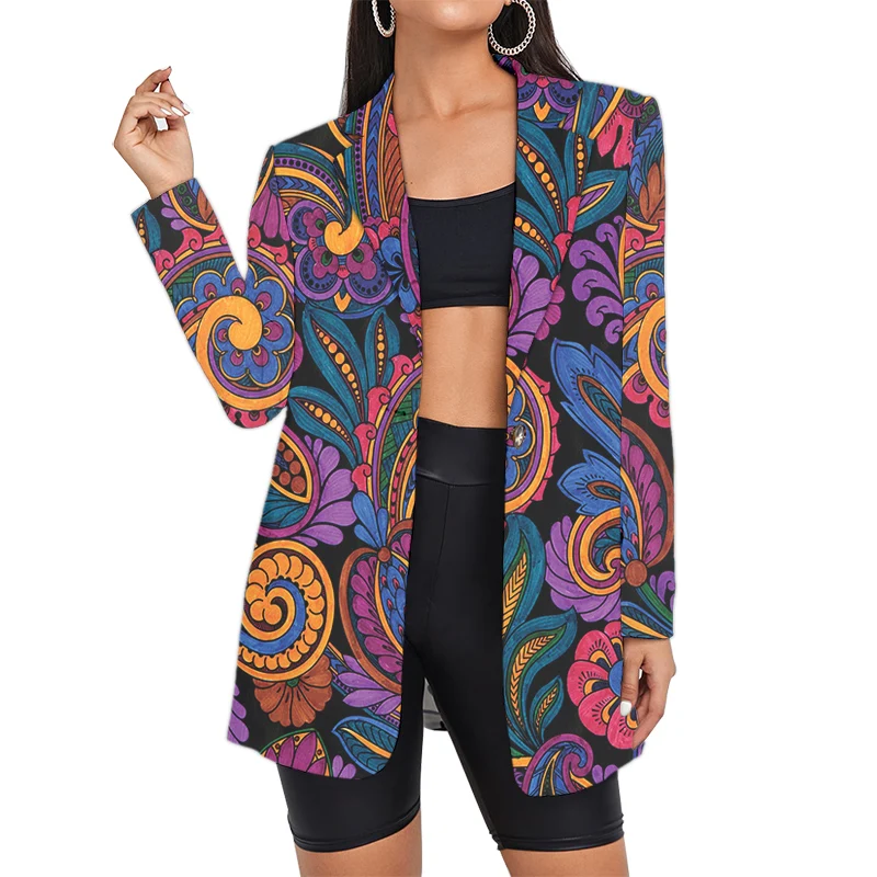 

Women's Cool Suits Irregular Graffiti Patterns Casual Cool All Seasons Elastic Jackets Vintage Trending Hip Hop Plus Size S-6xl