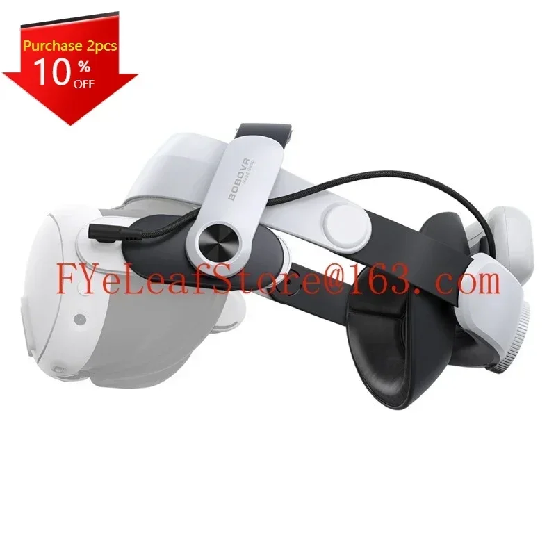 BOBOVR M3 Pro работает с комплеком аккумуляторных батарей Meta Quest 3 VR.