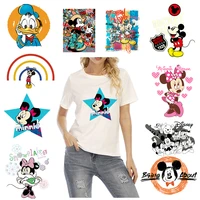 disney mickey minnie and donald duck stickers iron on mens and womens solid t shirt decorative print heat transfer patch