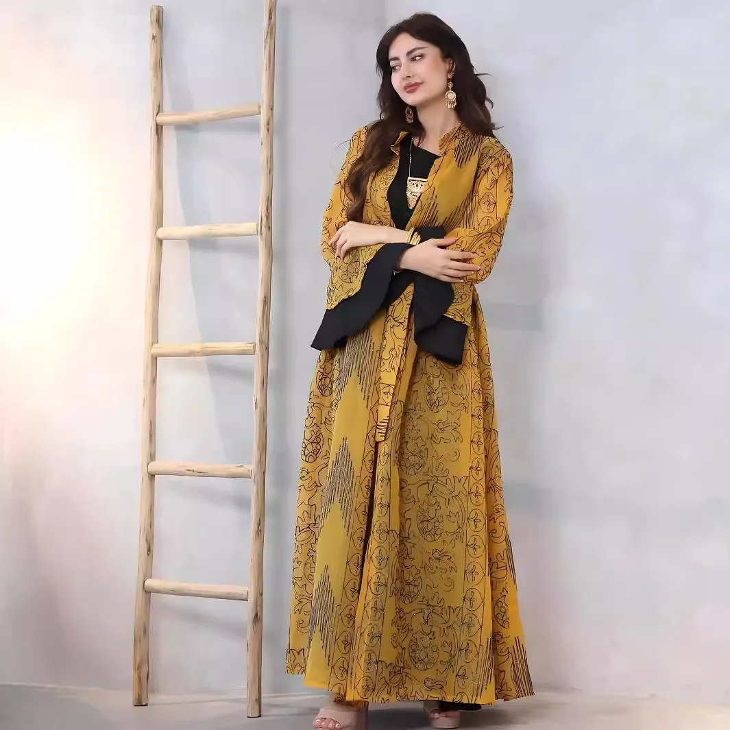 2 шт. Ид мусульманское женское платье макси Ислам Джеллаба Джалабия Рамадан