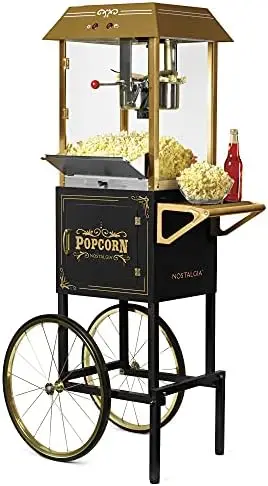 

Машина для приготовления попкорна-профессиональная тележка с чайником объемом 8 унций (до 32 чашек)-старинная машина для попкорна в стиле кинотеатра-R