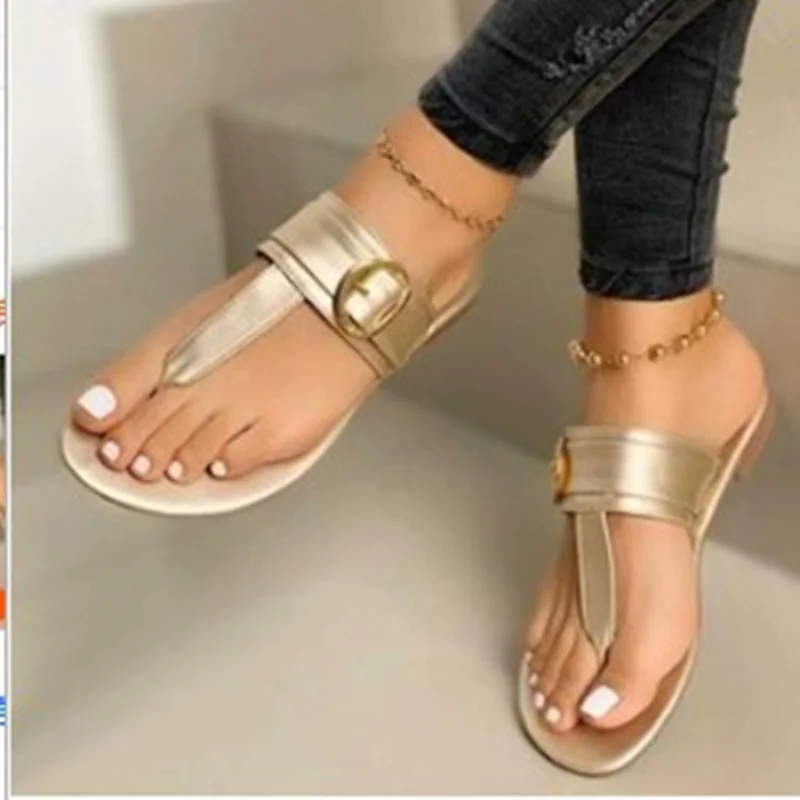

Women Sandals 2023 Summer Outdoor Beach Flip-flop Sandals Solid Fashion Gladiator Sandals Women Flats Casual Ladies Shoes