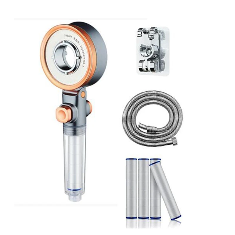 

3 In 1 Double-Face Jet Shower Head Water-Saving Double-Sided High Pressure Hand Shower With 1.5 M Hose& Filter& Bracket