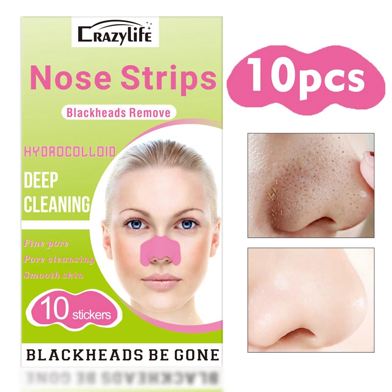 

10Pcs Blackhead Remover Nasal Patch Deep Cleaning Skin Care Shrink Pores Acne Treatment Nose Mask Black Dot Pores Clean Strip
